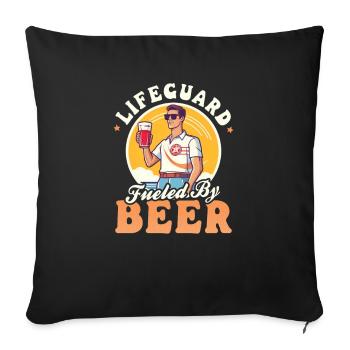 Sauveteur sauveteur par bière - Housse de coussin décorative 45 x 45 cm - noir - Devant