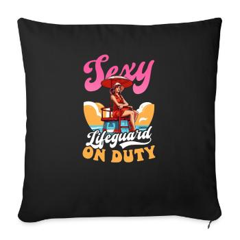 Sauveteur Sexy Sauveteur en service - Housse de coussin décorative 45 x 45 cm - noir - Devant