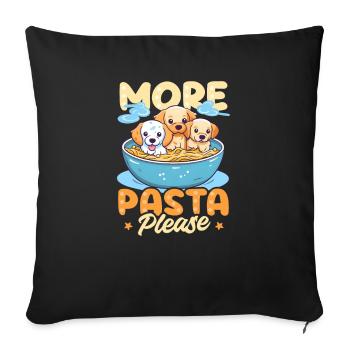 Pasta Lover More Pasta Please - Sofa pillowcase 17,3'' x 17,3'' (45 x 45 cm) - black - Front