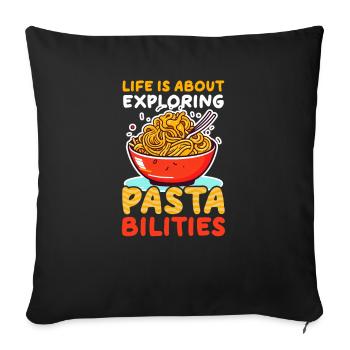 Pasta Lover Exploring Pasta Bilities - Sofa pillowcase 17,3'' x 17,3'' (45 x 45 cm) - black - Front