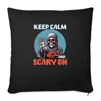 Football Halloween Keep Calm And Scary On - Sofa pillowcase 17,3'' x 17,3'' (45 x 45 cm) - black - Front