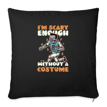 Football Halloween assez effrayant sans costume - Housse de coussin décorative 45 x 45 cm - noir - Devant