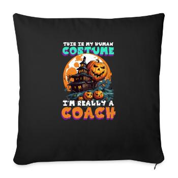 Entraîneur d’Halloween Costume humain Je suis entraîneur - Housse de coussin décorative 45 x 45 cm - noir - Devant