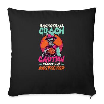 L’entraîneur d’Halloween Entraîneur de basketball craint respecté - Housse de coussin décorative 45 x 45 cm - noir - Devant