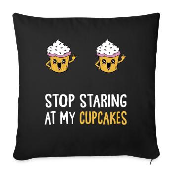 Chef pâtissier Baker Baking drôle Arrêtez de regarder mon - Housse de coussin décorative 45 x 45 cm - noir - Devant
