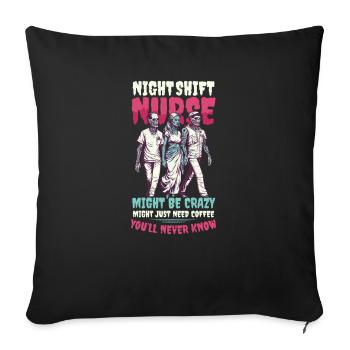 L’infirmière de nuit d’Halloween pourrait être folle - Housse de coussin décorative 45 x 45 cm - noir - Devant