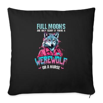 Halloween Nurse Only Scary When Werewolf Or Nurse - Sofa pillowcase 17,3'' x 17,3'' (45 x 45 cm) - black - Front