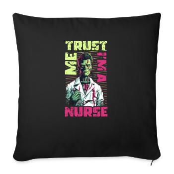 Infirmière d’Halloween Croyez-moi, je suis infirmière - Housse de coussin décorative 45 x 45 cm - noir - Devant