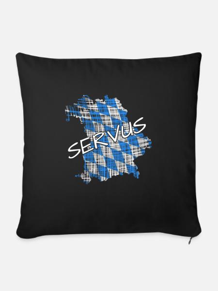 Servus Bayern - Sofakissenbezug 45 x 45 cm - Schwarz