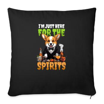 Le barman d’Halloween juste ici pour les spiritueux - Housse de coussin décorative 45 x 45 cm - noir - Devant