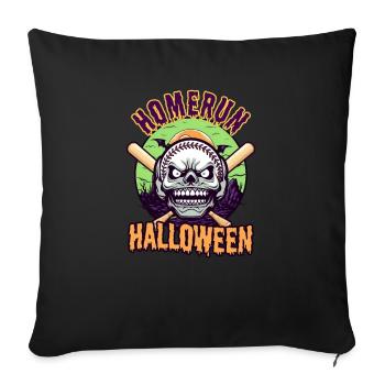 Baseball Halloween Homerun Baseball Skull - Housse de coussin décorative 45 x 45 cm - noir - Devant