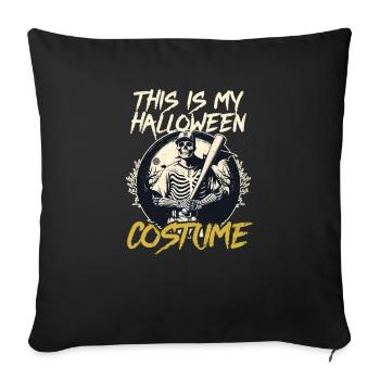 Baseball Halloween Ceci est mon squelette de costume - Housse de coussin décorative 45 x 45 cm - noir - Devant