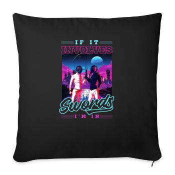 L’escrime implique des épées dans lesquelles je suis - Housse de coussin décorative 45 x 45 cm - noir - Devant