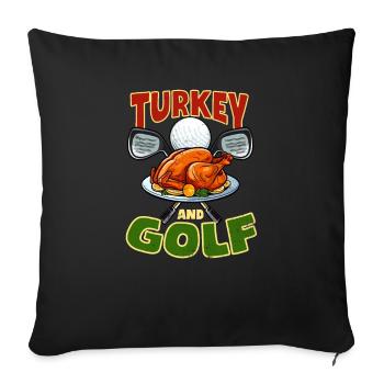 Thanksgiving Golf Türkei Golfschläger - Sofakissenbezug 45 x 45 cm - Schwarz - Vorne