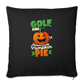 Thanksgiving Golf Golf und Kürbiskuchen - Sofakissenbezug 45 x 45 cm - Schwarz - Vorne