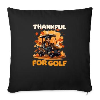 Thanksgiving Golf dankbar für Golf - Sofakissenbezug 45 x 45 cm - Schwarz - Vorne
