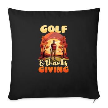 Thanksgiving Golf Golf Und Danksagung - Sofakissenbezug 45 x 45 cm - Schwarz - Vorne