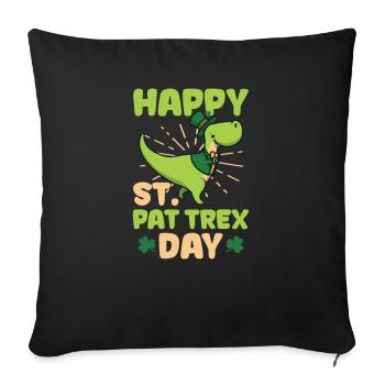 Drôle de Saint-Patrick Joyeux jour de la Saint-Pat T-Rex - Housse de coussin décorative 45 x 45 cm - noir - Devant