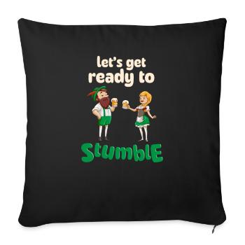 Drôle de Saint-Patrick laisse trébucher - Housse de coussin décorative 45 x 45 cm - noir - Devant