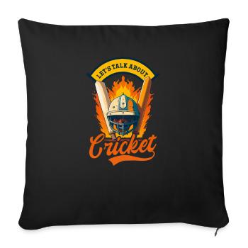 Cricket Player Talk About Cricket - Sofa pillowcase 17,3'' x 17,3'' (45 x 45 cm) - black - Front
