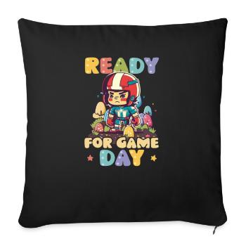 Football Easter Ready Game Day - Sofa pillowcase 17,3'' x 17,3'' (45 x 45 cm) - black - Front