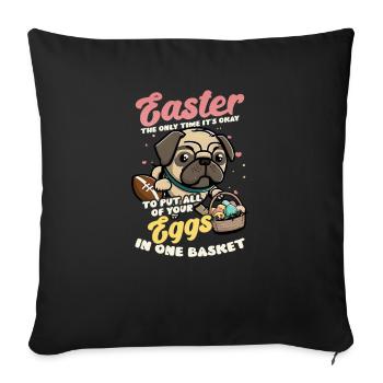 Football Easter All Eggs In One Basket - Sofa pillowcase 17,3'' x 17,3'' (45 x 45 cm) - black - Front