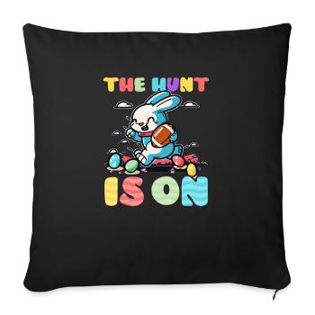 La chasse de Pâques au football est lancée - Housse de coussin décorative 45 x 45 cm - noir - Devant