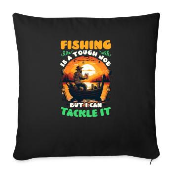 Fisher Fisherman Tough Job Tackle It Bier - Sofakissenbezug 45 x 45 cm - Schwarz - Vorne