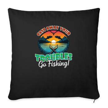Pêcheur Pêcheur Naufragé Troubles Coucher De Soleil - Housse de coussin décorative 45 x 45 cm - noir - Devant