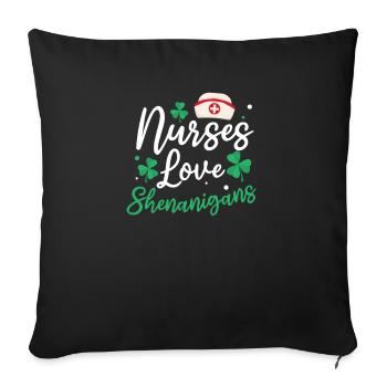 Les infirmières infirmières de la Saint-Patrick adorent les manigances - Housse de coussin décorative 45 x 45 cm - noir - Devant