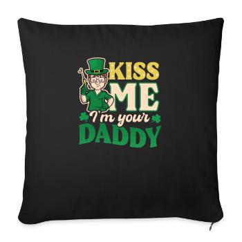 St Patricks Day infirmière m’embrasse, je suis papa - Housse de coussin décorative 45 x 45 cm - noir - Devant