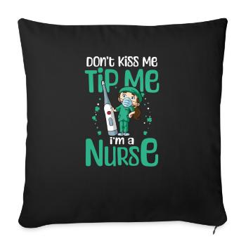 St Patricks Day infirmière Tip Me Je suis infirmière - Housse de coussin décorative 45 x 45 cm - noir - Devant