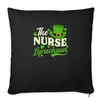 St Patricks Day infirmière l’infirmière lutin - Housse de coussin décorative 45 x 45 cm - noir - Devant