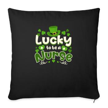 L’infirmière de la Saint-Patrick a de la chance d’être infirmière - Housse de coussin décorative 45 x 45 cm - noir - Devant