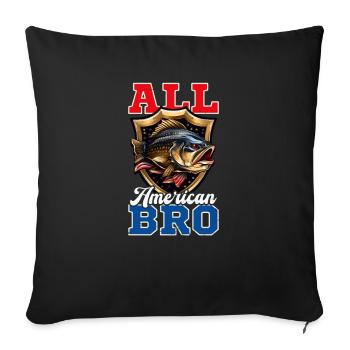 Pêcheur Tous Américain Pêche Bro - Housse de coussin décorative 45 x 45 cm - noir - Devant