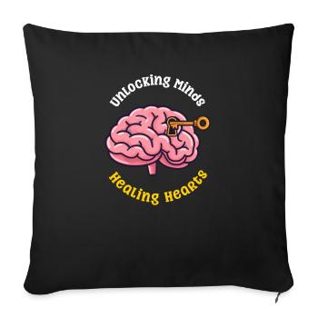 Psychologist Unlocking Minds Healing Hearts - Sofa pillowcase 17,3'' x 17,3'' (45 x 45 cm) - black - Front