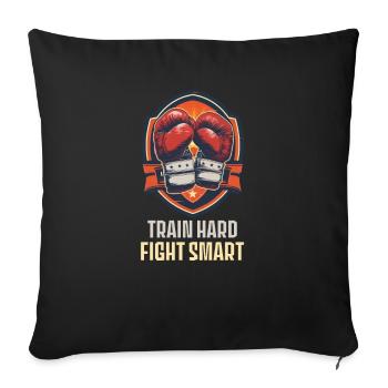 Krav Maga Train Hard Fight Smart - Sofa pillowcase 17,3'' x 17,3'' (45 x 45 cm) - black - Front