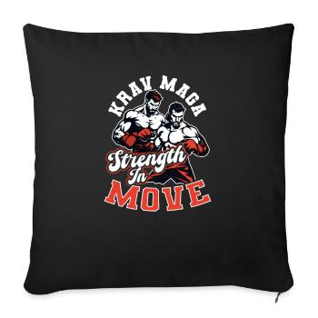 Krav Maga Strength In Move - Sofa pillowcase 17,3'' x 17,3'' (45 x 45 cm) - black - Front