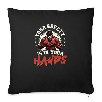 Krav Maga Your Safety Is In Your Hands - Sofa pillowcase 17,3'' x 17,3'' (45 x 45 cm) - black - Front