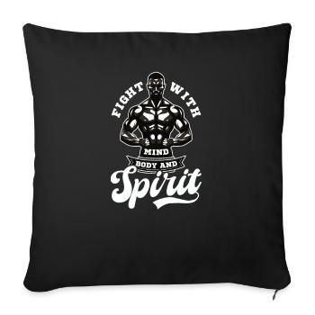 Krav Maga Kampf mit Geist, Körper und Seele - Sofakissenbezug 45 x 45 cm - Schwarz - Vorne