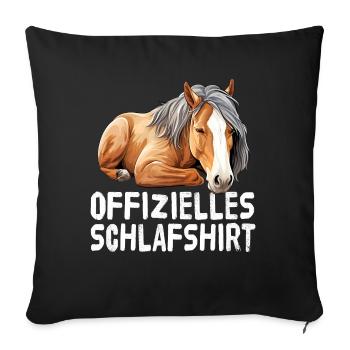 Chemise de nuit officielle pour cheval - Housse de coussin décorative 45 x 45 cm - noir - Devant