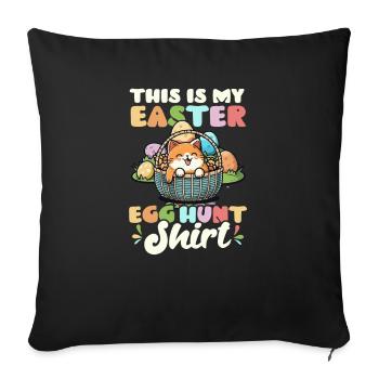 Cat Easter Easter Egg Hunt Outfit - Sofa pillowcase 17,3'' x 17,3'' (45 x 45 cm) - black - Front