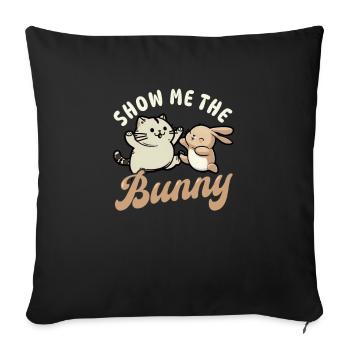 Katze Ostern Zeig mir Hase - Sofakissenbezug 45 x 45 cm - Schwarz - Vorne