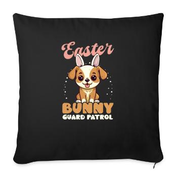 Hund Ostern Osterhase Guard Patrouille - Sofakissenbezug 45 x 45 cm - Schwarz - Vorne