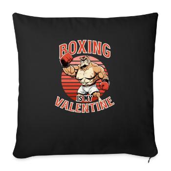 Boxing Boxing Is My Valentine - Sofa pillowcase 17,3'' x 17,3'' (45 x 45 cm) - black - Front
