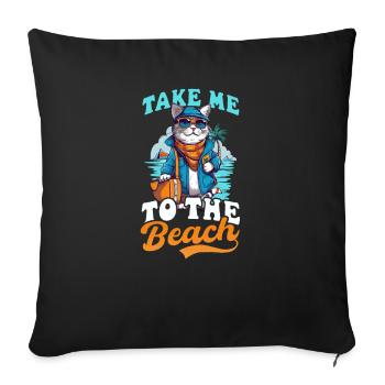 Summer Vacation Take Me To The Beach - Sofa pillowcase 17,3'' x 17,3'' (45 x 45 cm) - black - Front