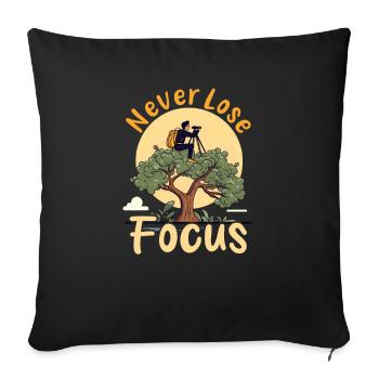 Focus sur la photographie - Housse de coussin décorative 45 x 45 cm - noir - Devant