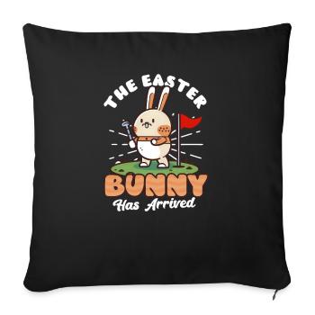 Golf Ostern Osterhase ist da - Sofakissenbezug 45 x 45 cm - Schwarz - Vorne