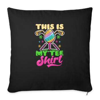 Golf Ostern Das ist mein Tee - Sofakissenbezug 45 x 45 cm - Schwarz - Vorne