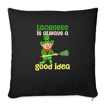 Crosse de la Saint-Patrick Bonne idée de crosse - Housse de coussin décorative 45 x 45 cm - noir - Devant